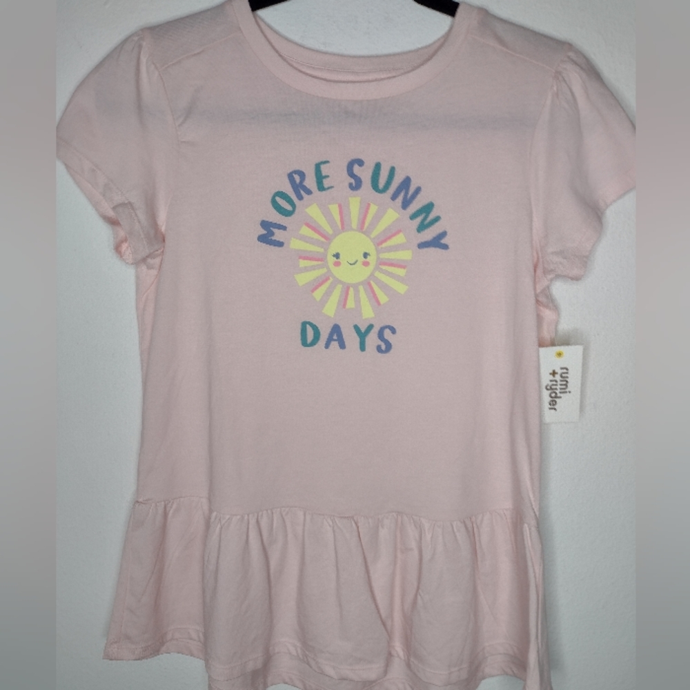 NWT Rumi + Ryder Girl's Pink/"More Sunny Days" Top Multiple Sizes